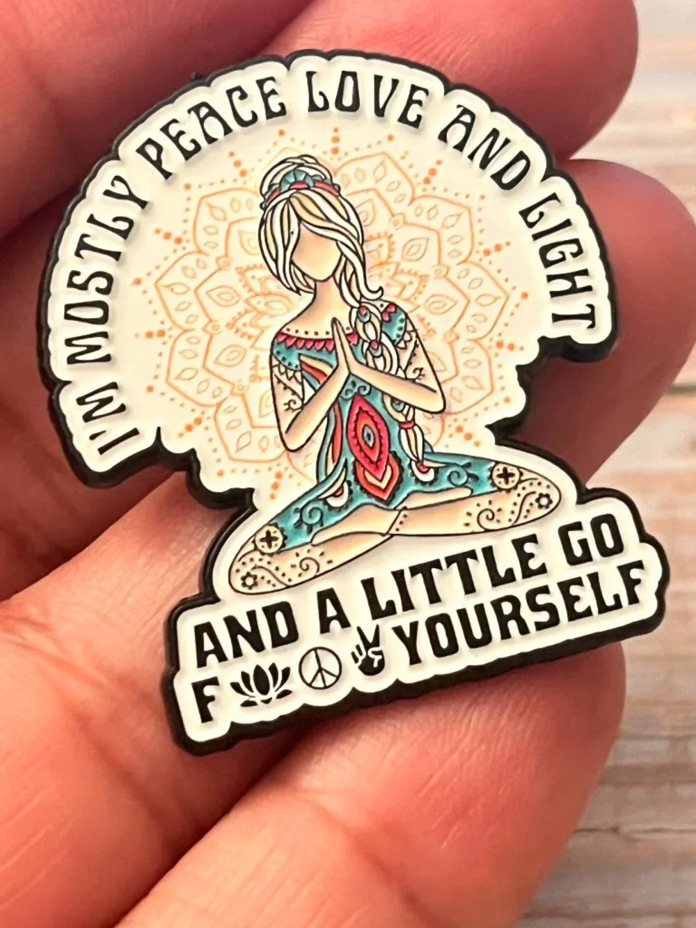 Peace Love and Light... and a little GFY Collectible Enamel Pin NEW 754